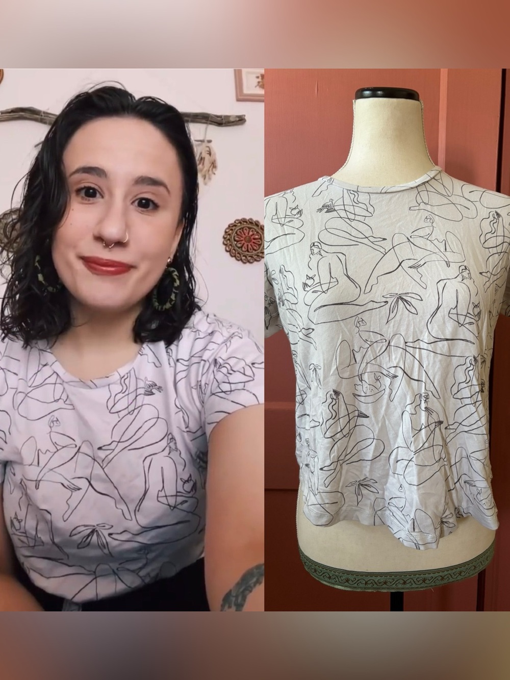 Feminine Line Drawing T-Shirt